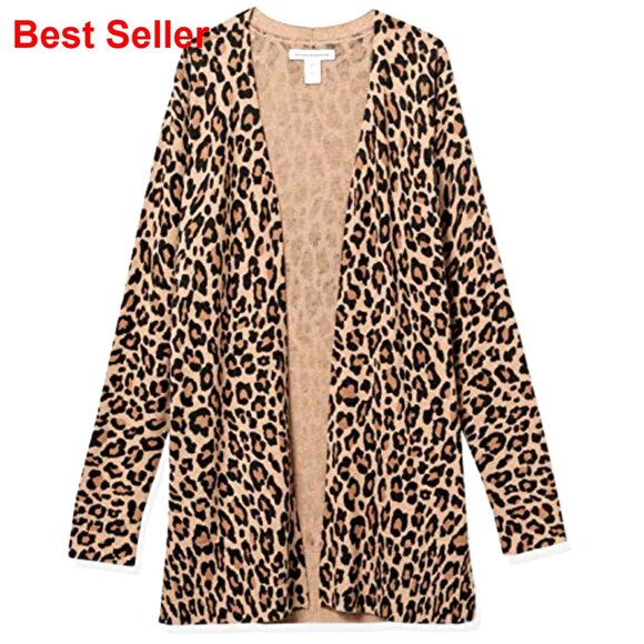 Lightweight Open-Front Cardigan Sweater, Plus Size, Cotton Blend, Layering Piece - Picture 6 of 7